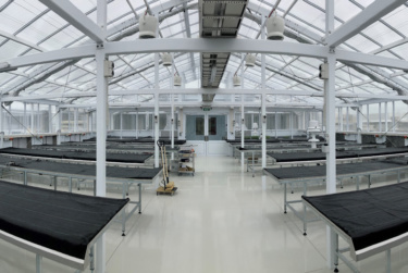 interior view of completed Grasslands Glasshouses